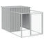 hundehus med løbegård 110x1017x110 cm galvaniseret stål lysegrå