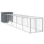 hønsehus med løbegård 110x609x110 cm galvaniseret stål antracit
