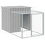hønsehus med løbegård 110x405x110 cm galvaniseret stål lysegrå