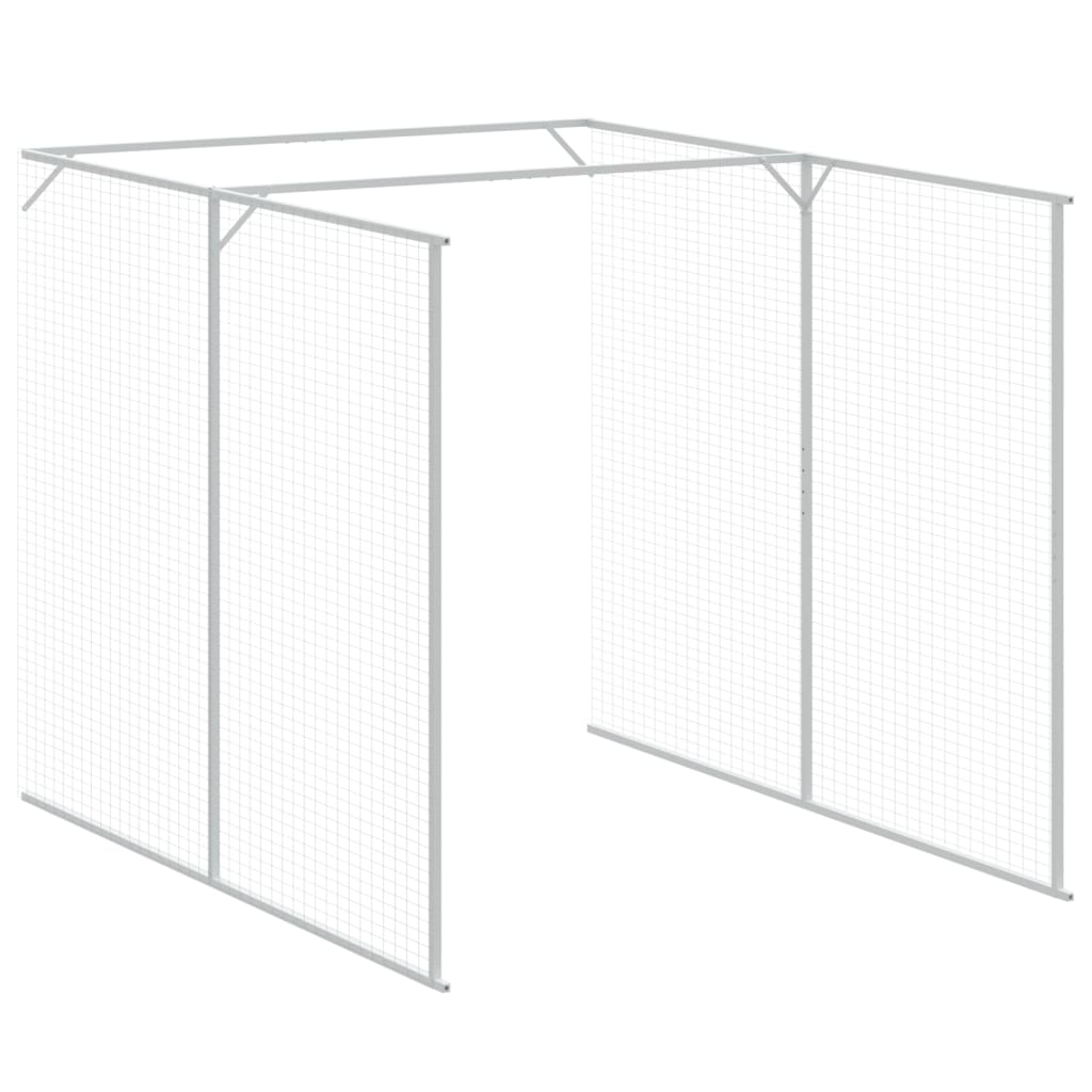 hundehus med løbegård 165x659x181 cm galvaniseret stål antracit