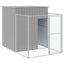 hundehus med løbegård 165x1271x181 cm galvaniseret stål lysegrå