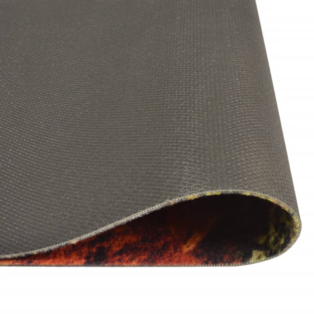 køkkentæppe 60x300 cm ske- og krydderidesign vaskbart velour