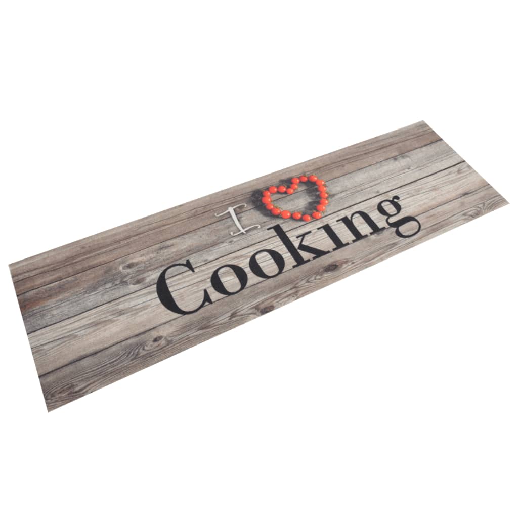 køkkentæppe 45x150 cm Cooking-design vaskbart velour grå