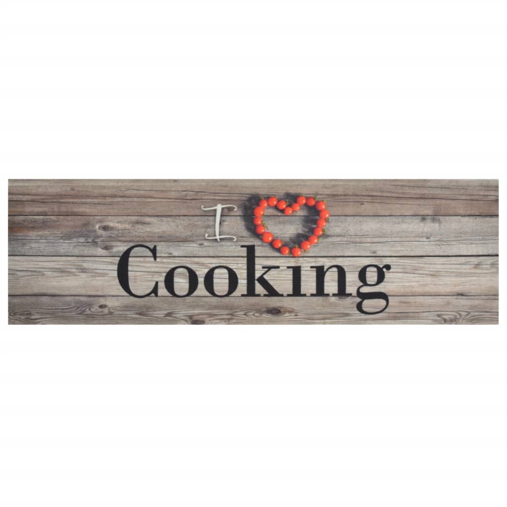 køkkentæppe 45x150 cm Cooking-design vaskbart velour grå