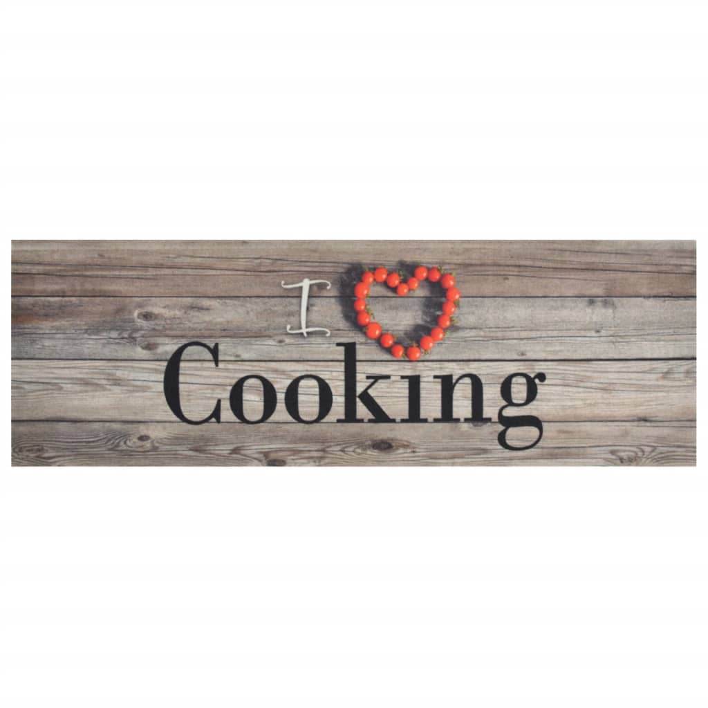 køkkentæppe 60x180 cm Cooking-design vaskbart velour grå