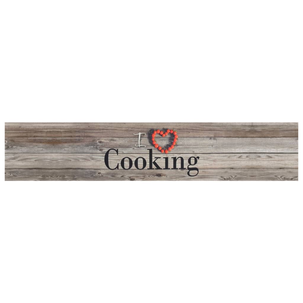 køkkentæppe 60x300 cm Cooking-design vaskbart velour grå