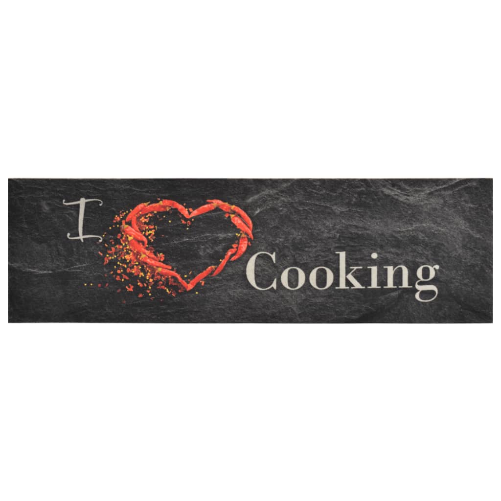 køkkentæppe 45x150 cm Cooking-design vaskbart velour sort