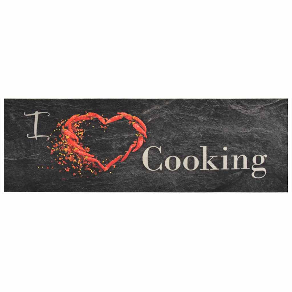 køkkentæppe 60x180 cm Cooking-design vaskbart fløjl sort