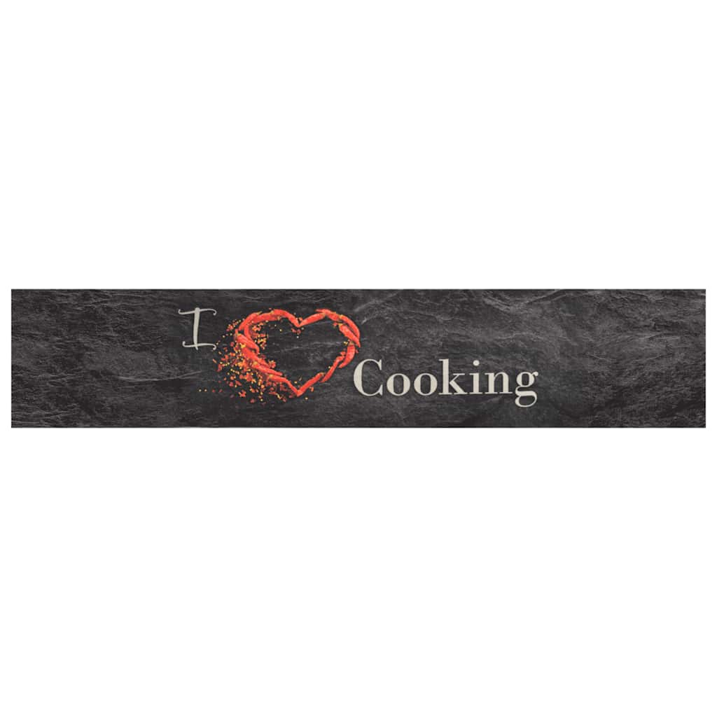 køkkentæppe 60x300 cm Cooking-design vaskbart fløjl sort
