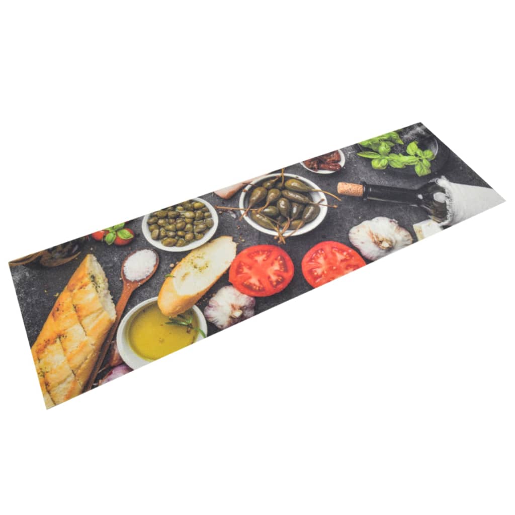 køkkentæppe 45x150 cm vin og middag-design vaskbart fløjl