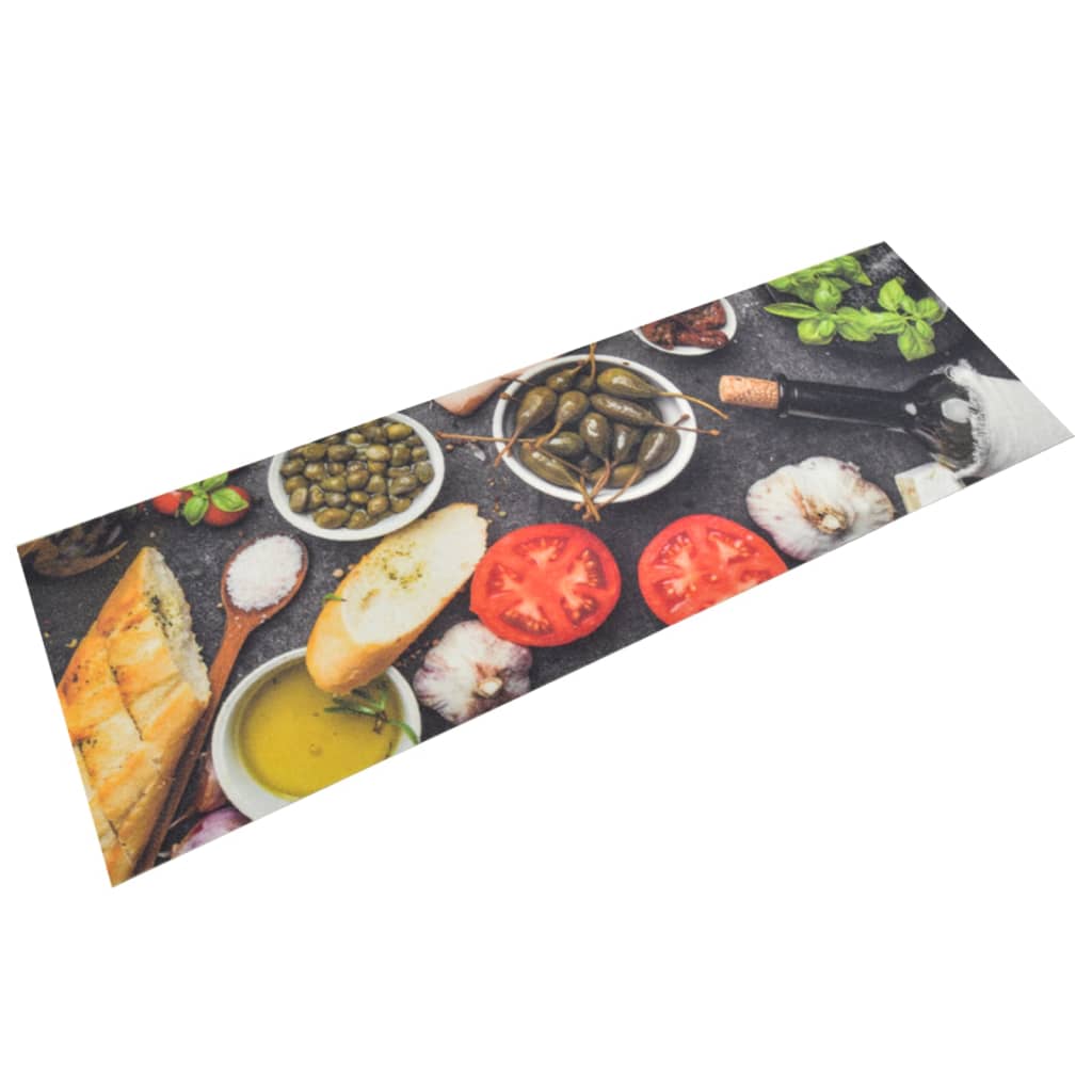 køkkentæppe 60x180 cm vin og middag-design vaskbart fløjl