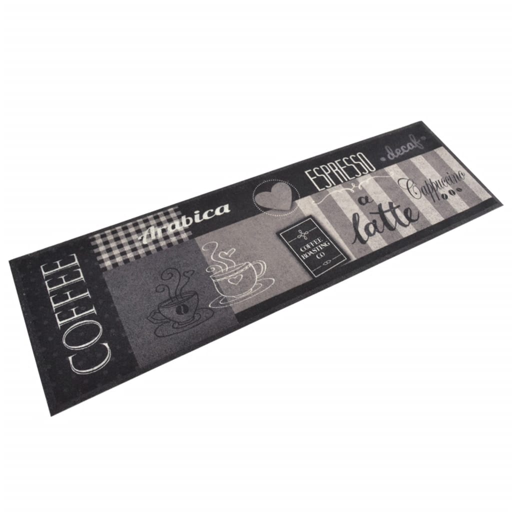 køkkentæppe 45x150 cm Coffee Black-design vaskbart velour