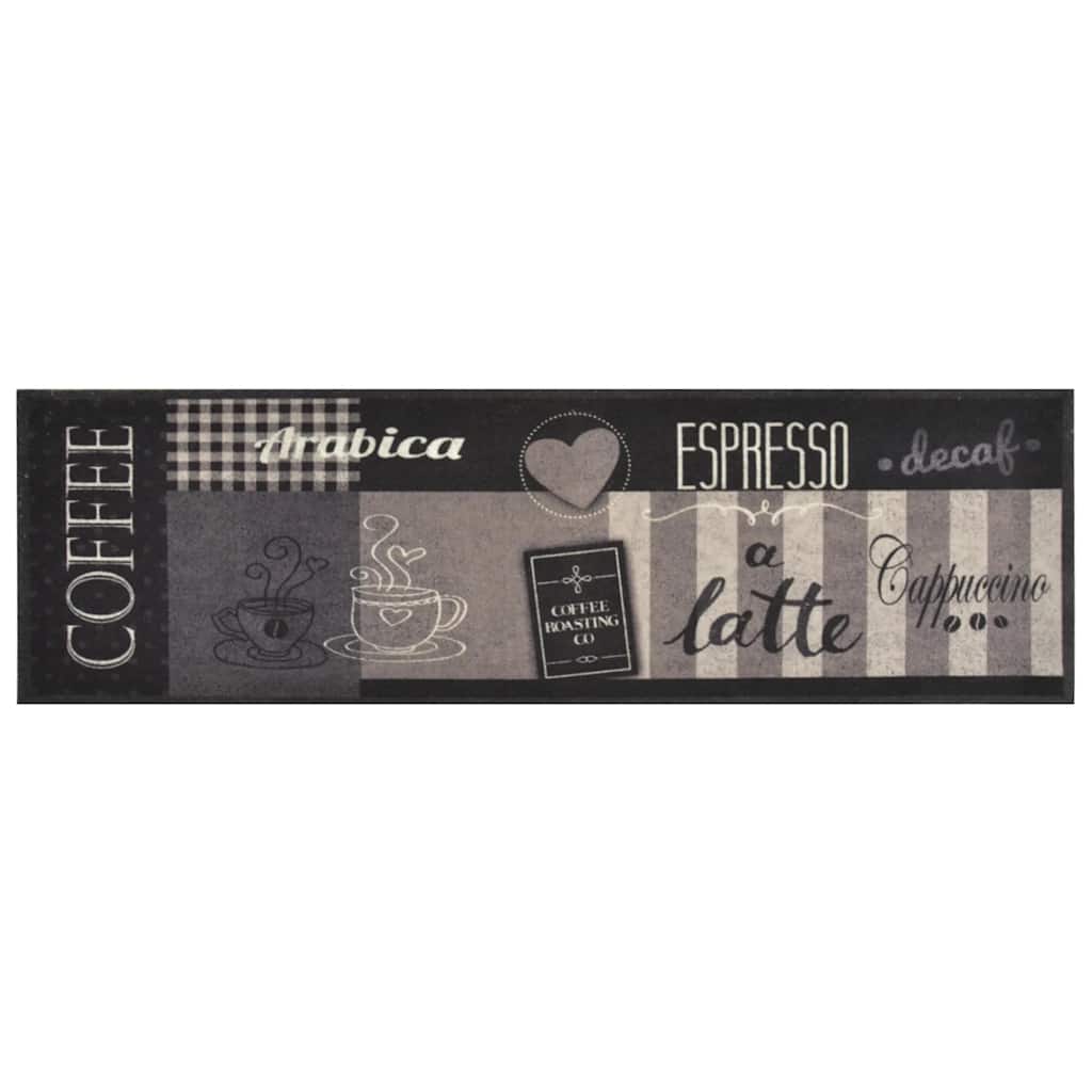 køkkentæppe 45x150 cm Coffee Black-design vaskbart velour