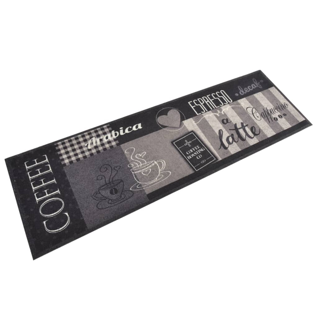 køkkentæppe 60x180 cm Coffee Black-design vaskbart velour