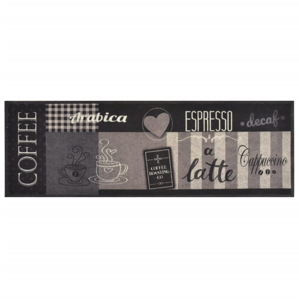 køkkentæppe 60x180 cm Coffee Black-design vaskbart velour