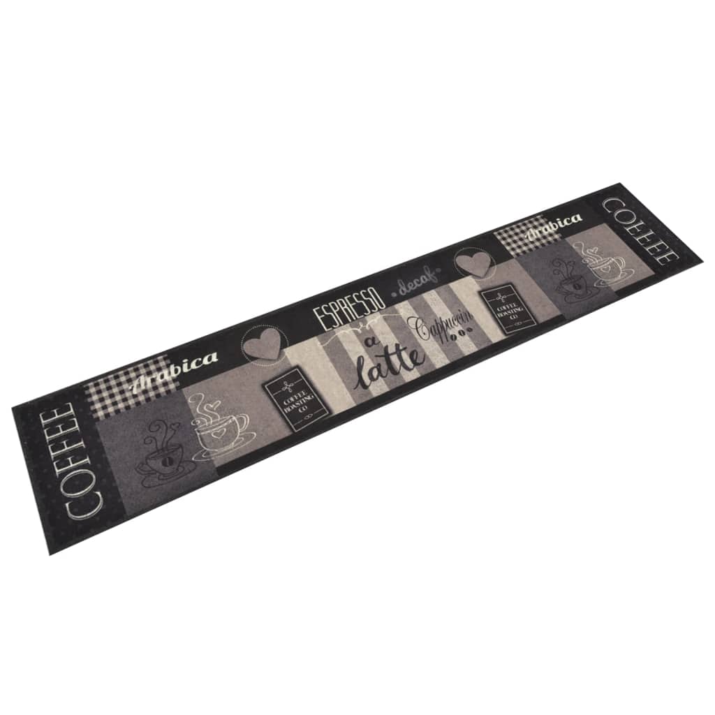køkkentæppe 60x300 cm Coffee Black-design vaskbart velour