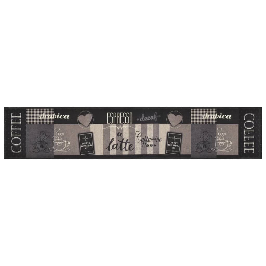 køkkentæppe 60x300 cm Coffee Black-design vaskbart velour