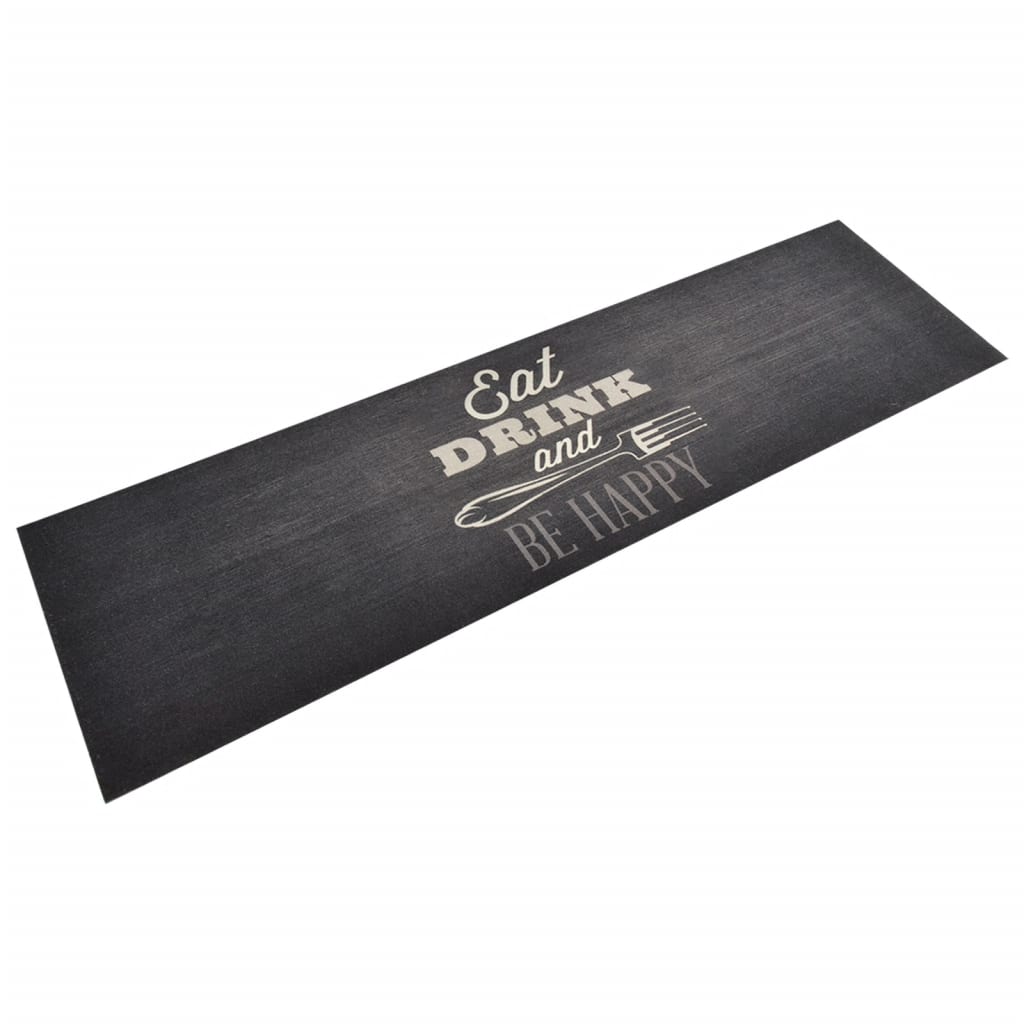 køkkentæppe 45x150 cm Kitchen Black-design vaskbart velour