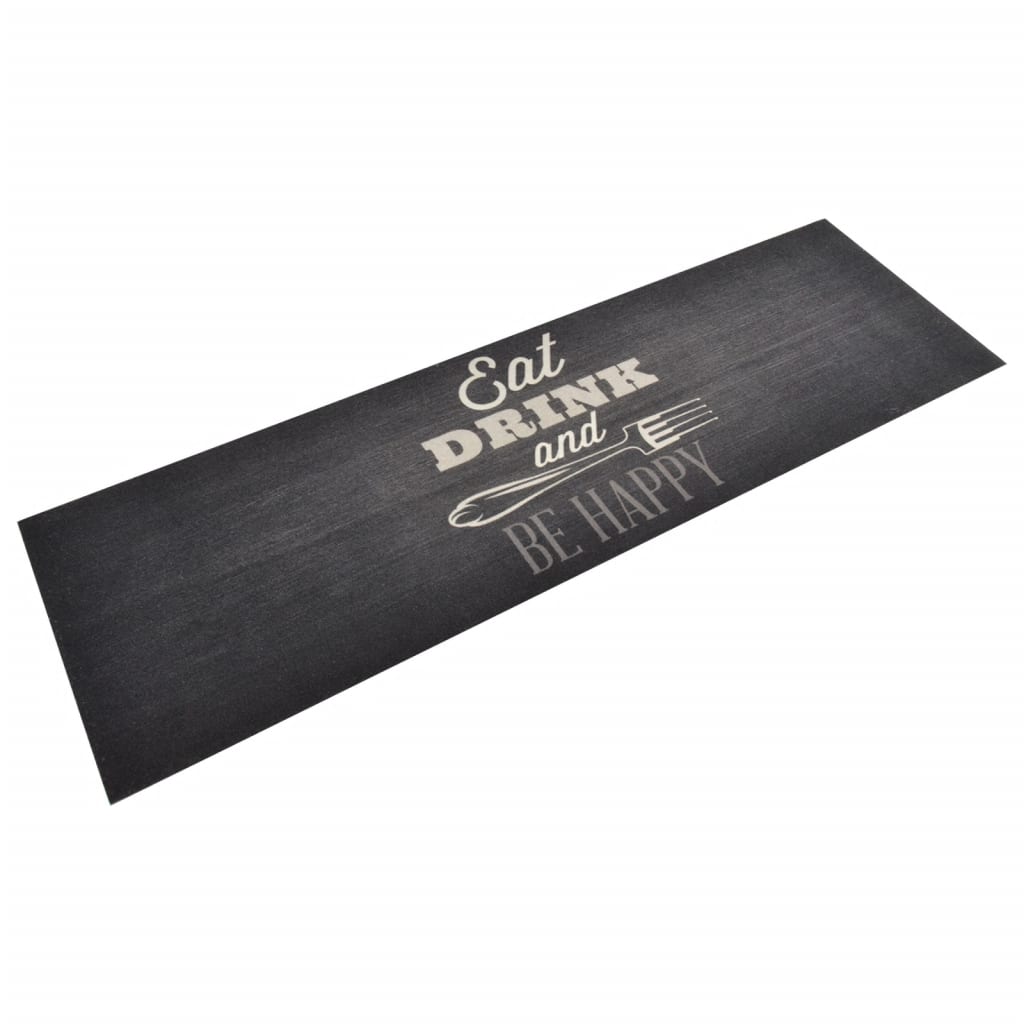 køkkentæppe 60x180 cm Kitchen Black-design vaskbart velour