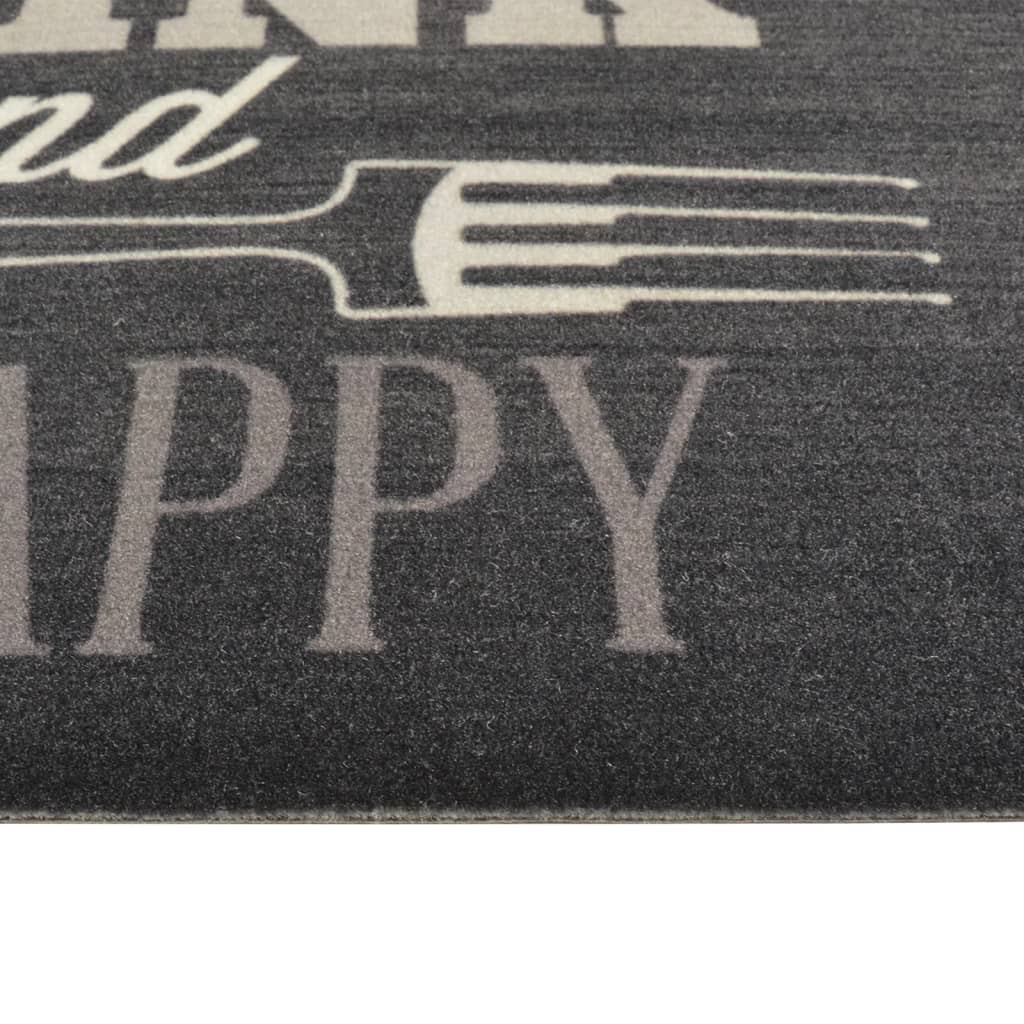 køkkentæppe 60x180 cm Kitchen Black-design vaskbart velour