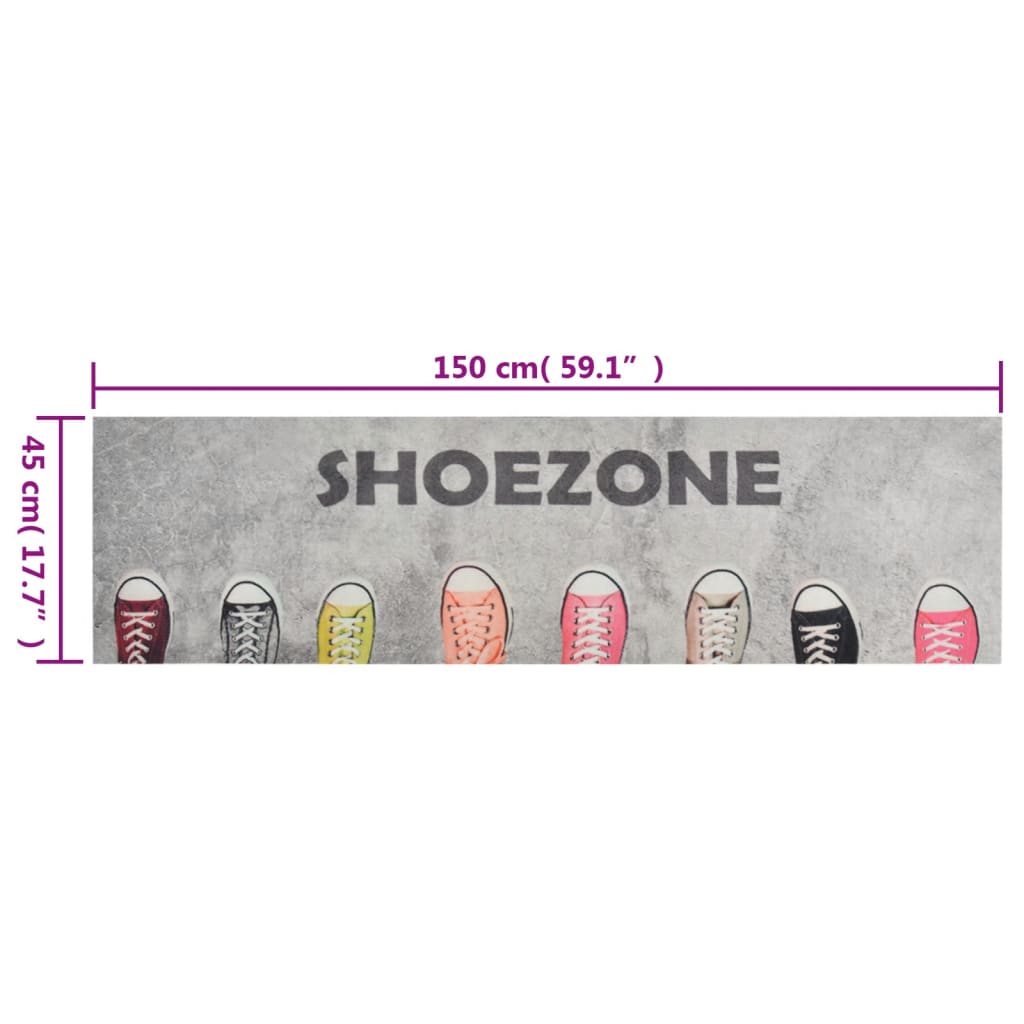 køkkentæppe 45x150 cm Shoezone-design vaskbart velour