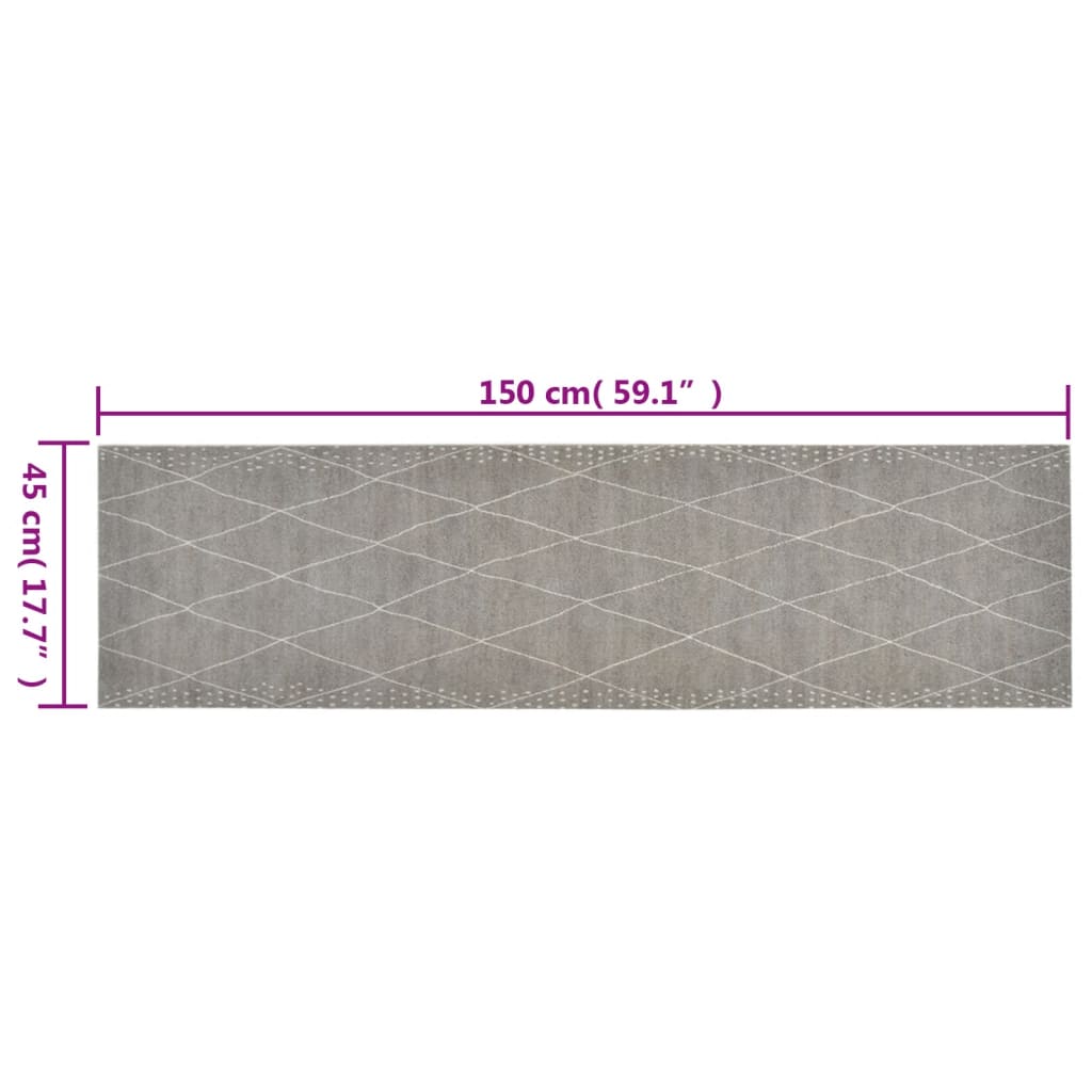 køkkentæppe 45x150 cm rombedesign vaskbart velour
