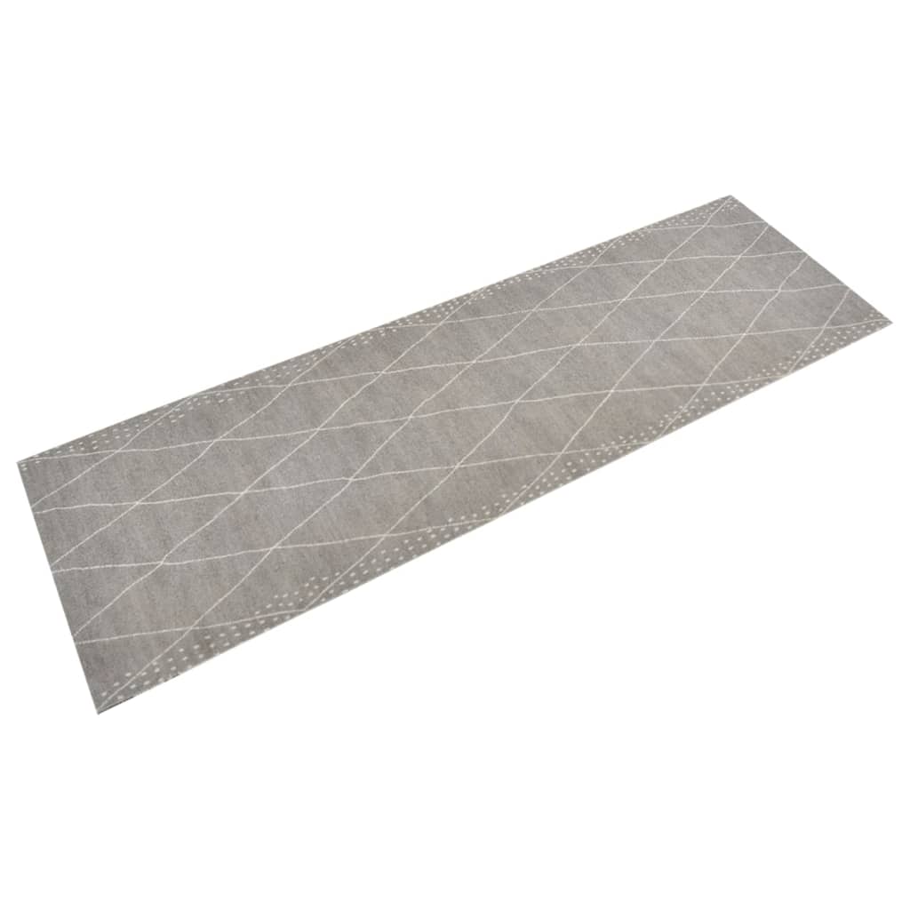 køkkentæppe 60x180 cm rombedesign vaskbart velour