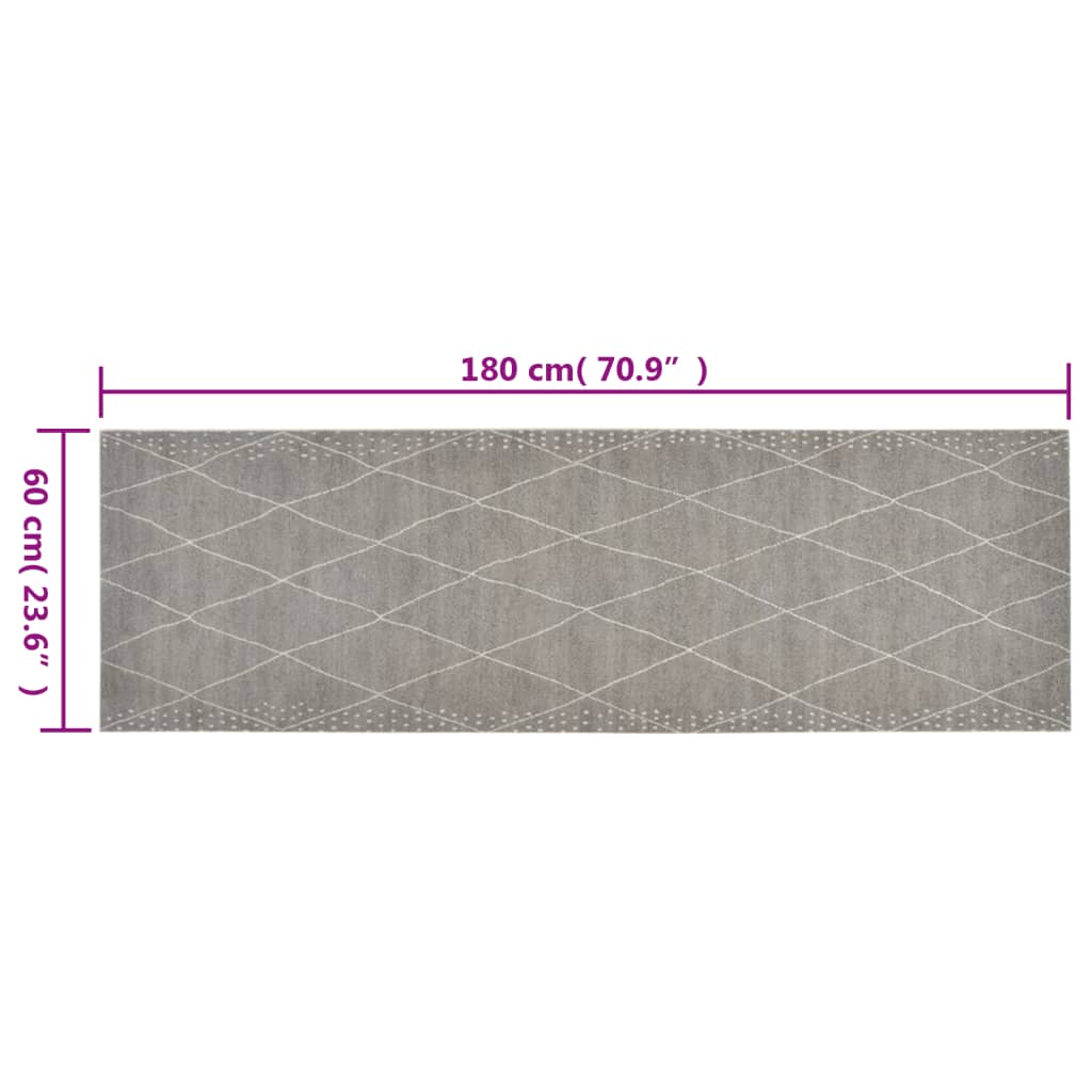køkkentæppe 60x180 cm rombedesign vaskbart velour