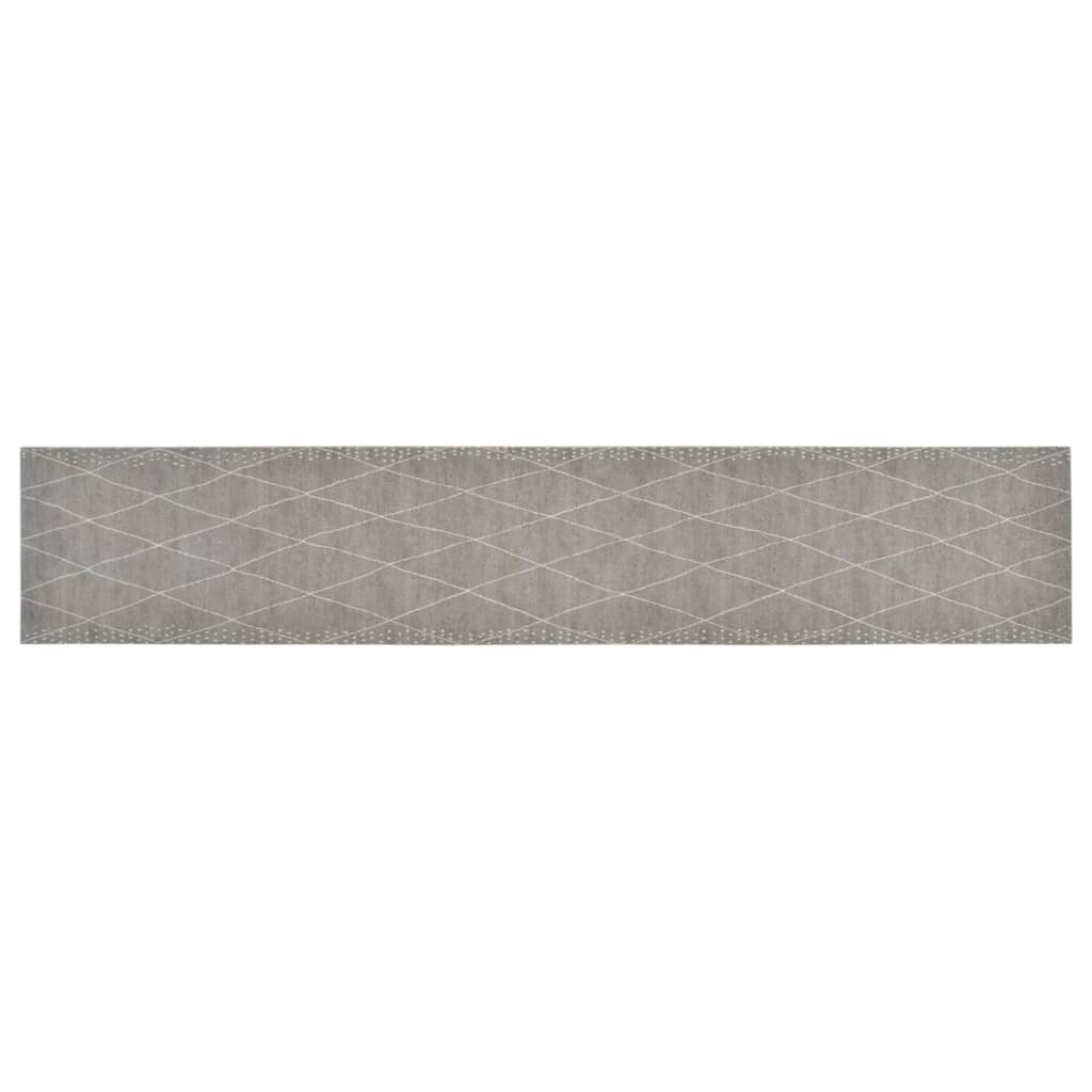 køkkentæppe 60x300 cm rombedesign vaskbart fløjl