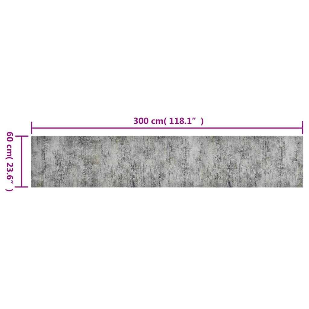 køkkentæppe 60x300 cm betondesign vaskbart velour