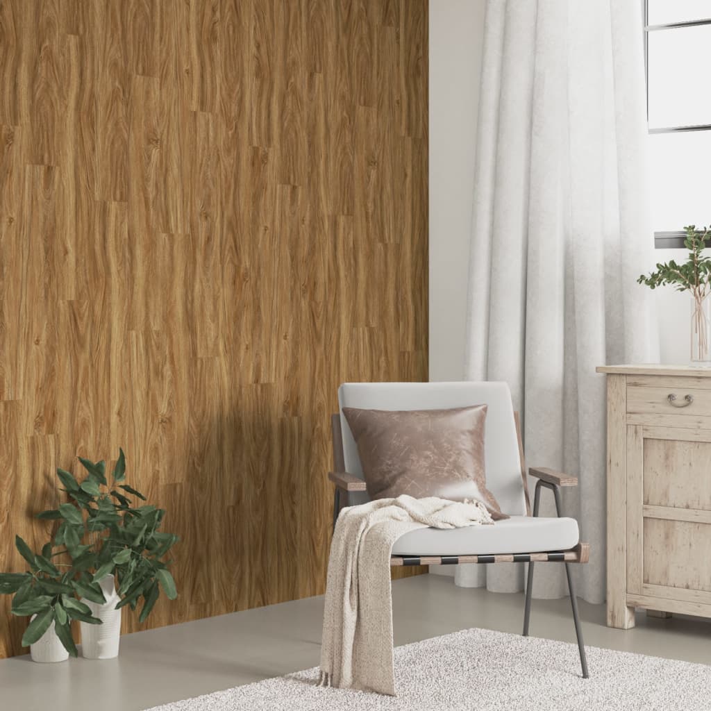 vægpaneler 4,12 m² trælook PVC brun