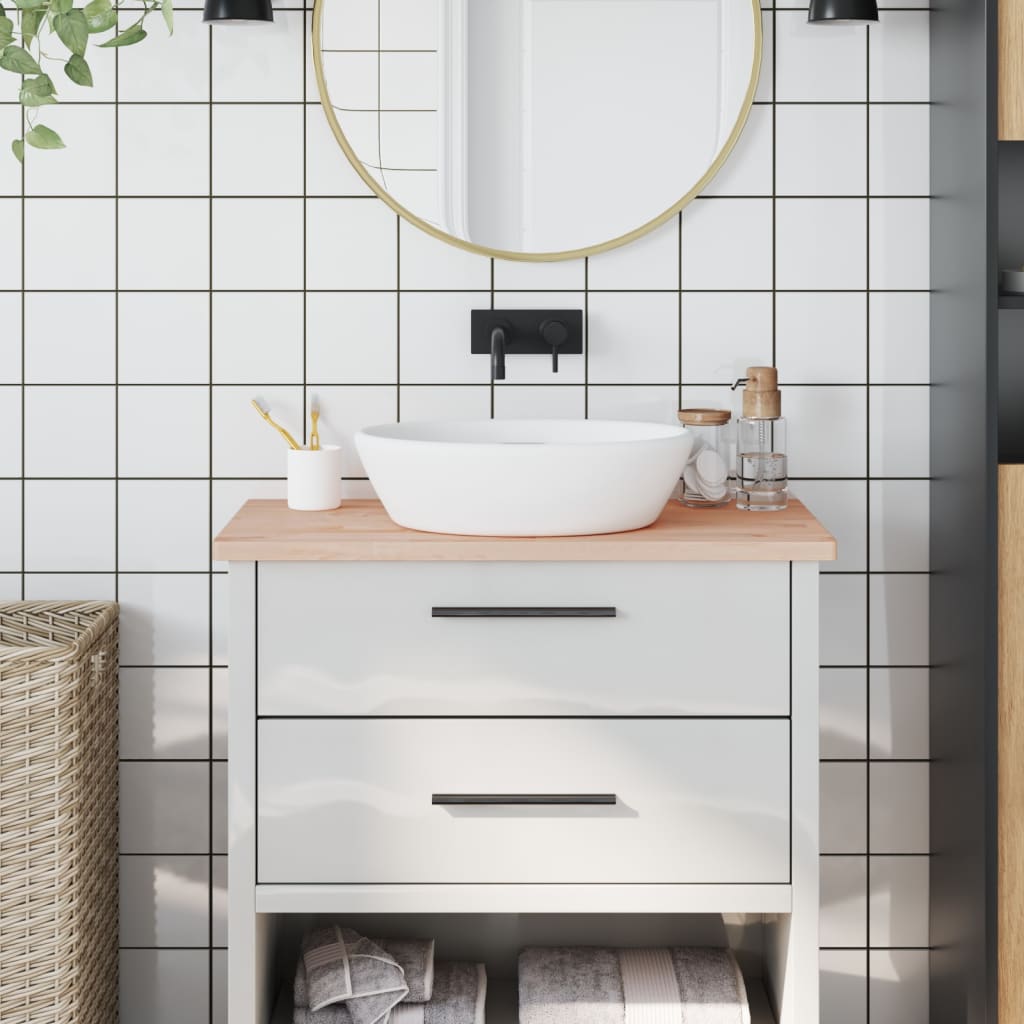 bordplade til badeværelse 80x40x2,5 cm massivt bøgetræ