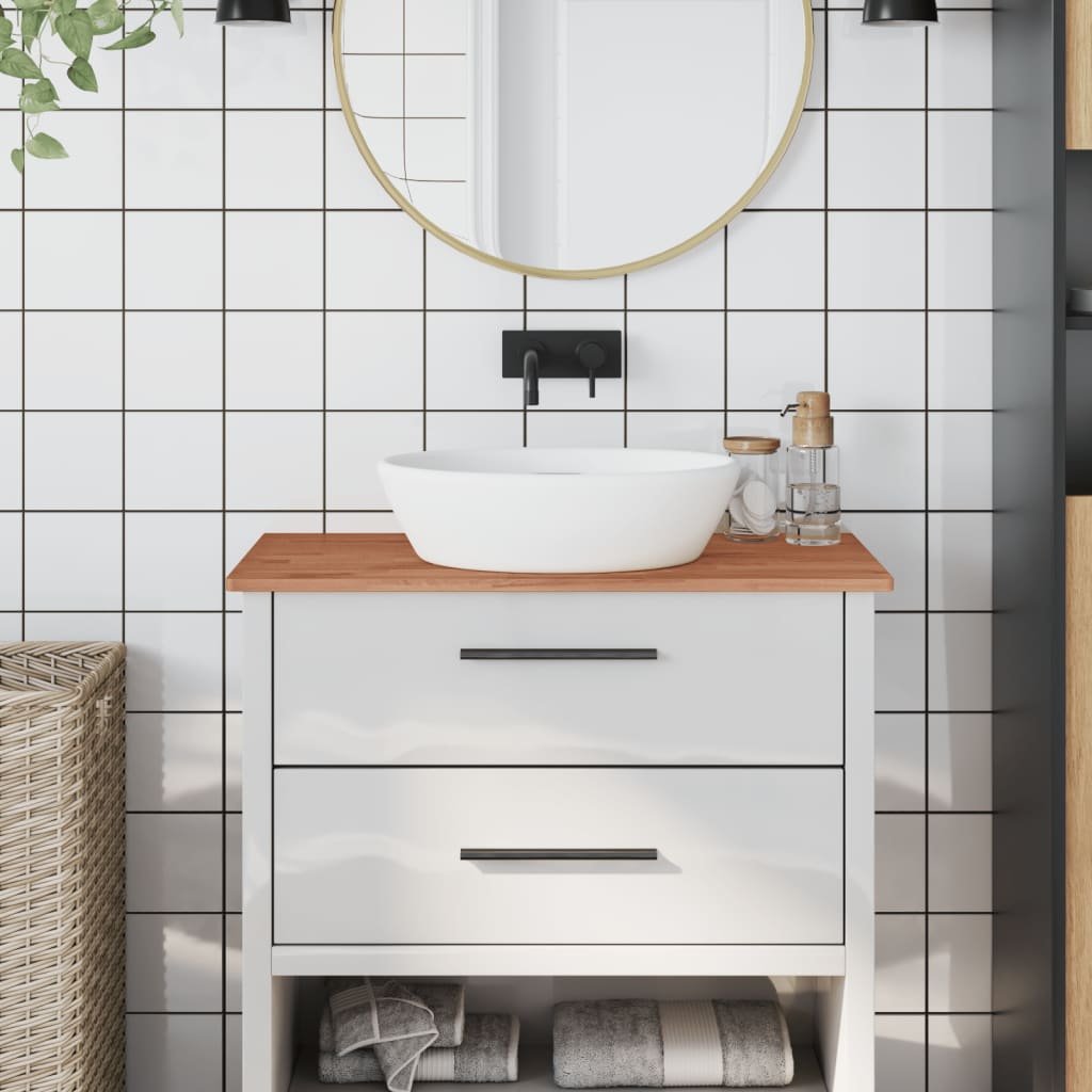 bordplade til badeværelse 80x40x1,5 cm ubehandlet massiv bøg