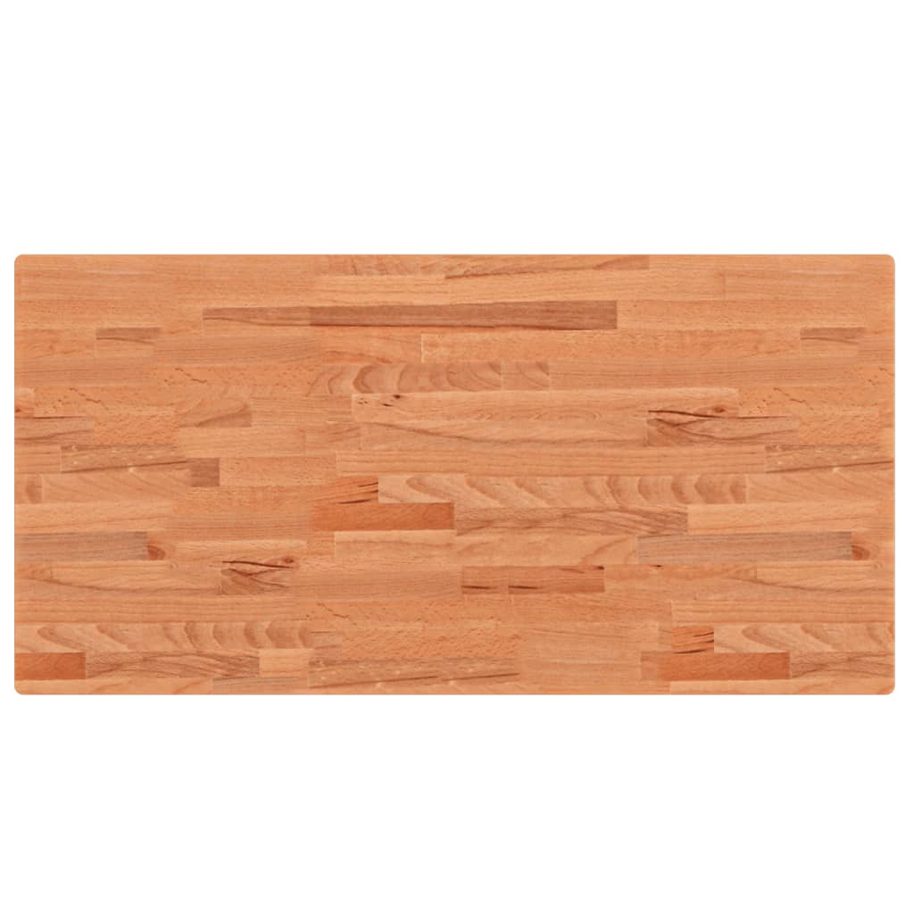 bordplade til badeværelse 100x50x4 cm massivt bøgetræ