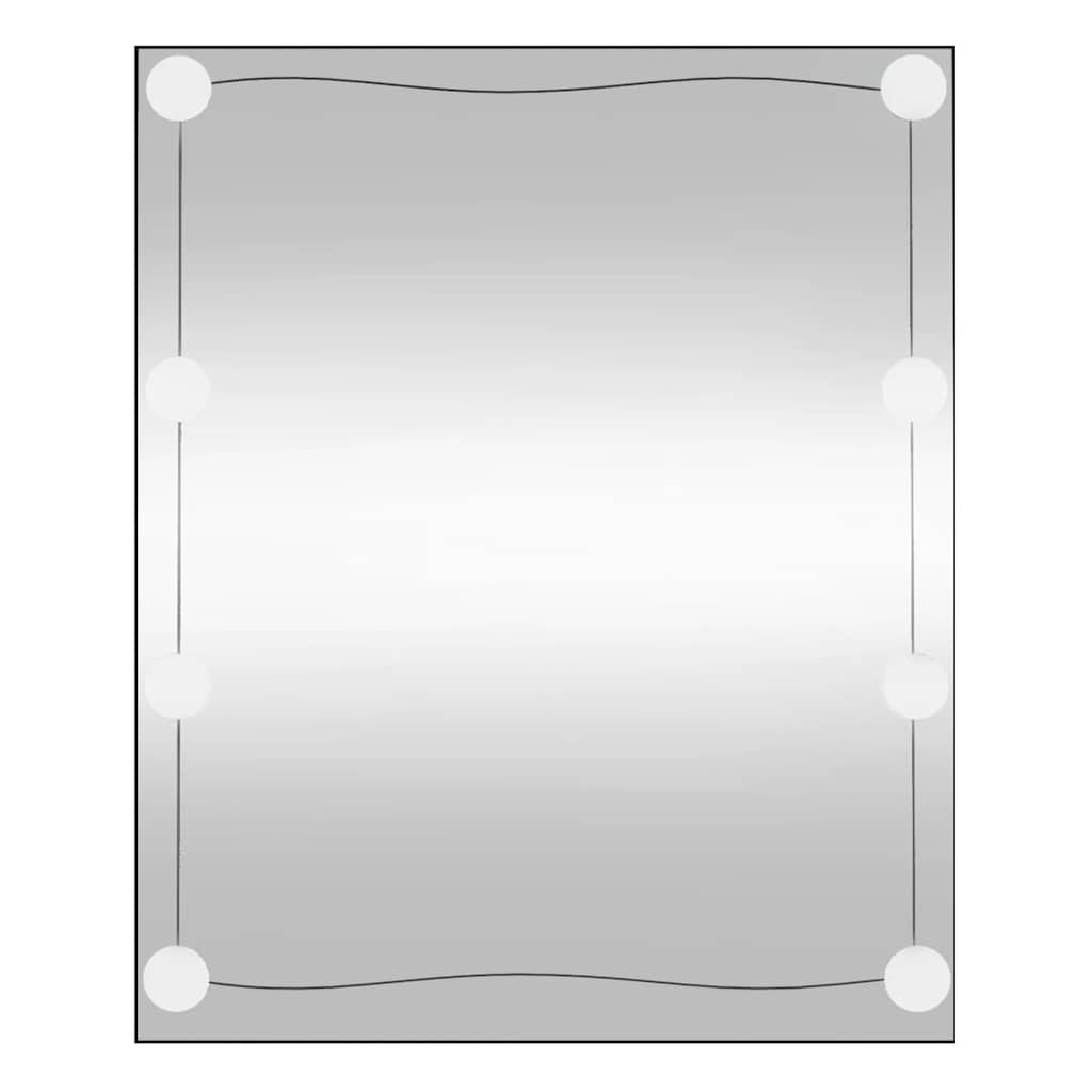 vægspejl med LED-lys 50x60 cm rektangel glas