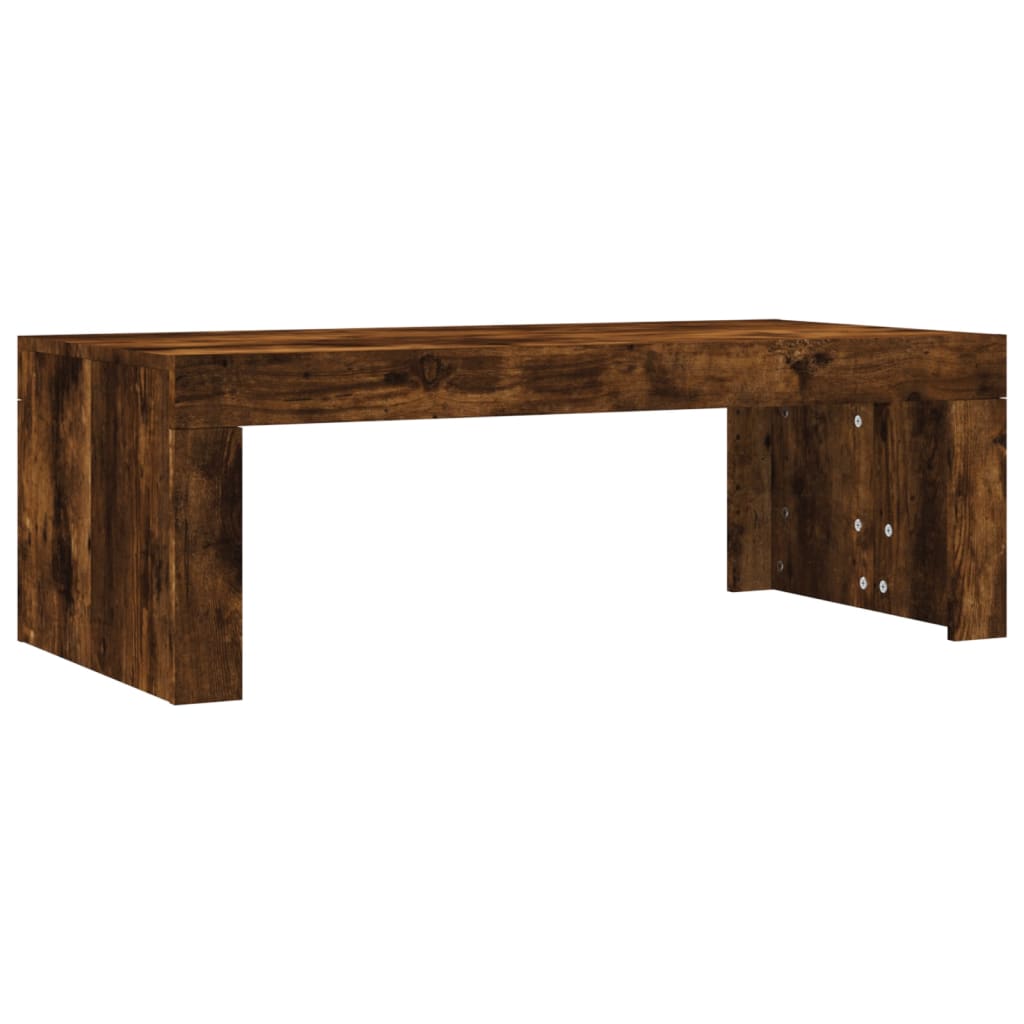 sofabord 102x50x36 cm konstrueret træ røget egetræsfarve