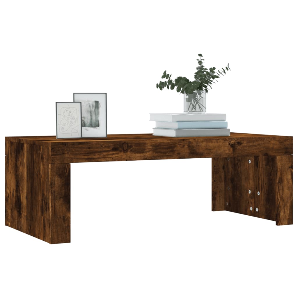 sofabord 102x50x36 cm konstrueret træ røget egetræsfarve