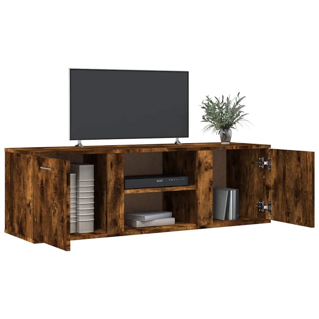 tv-bord 120x34x37 cm konstrueret træ røget egetræsfarve