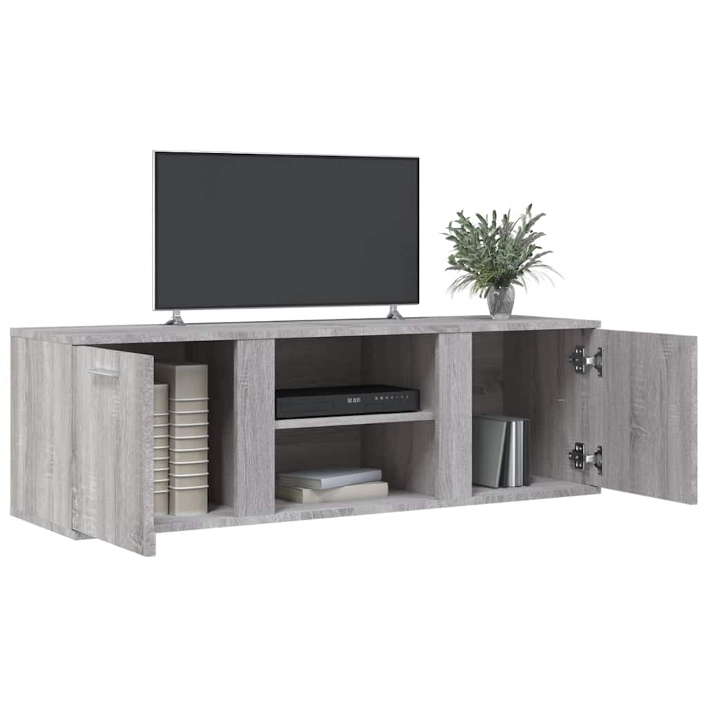 tv-bord 120x34x37 cm konstrueret træ grå sonoma-eg