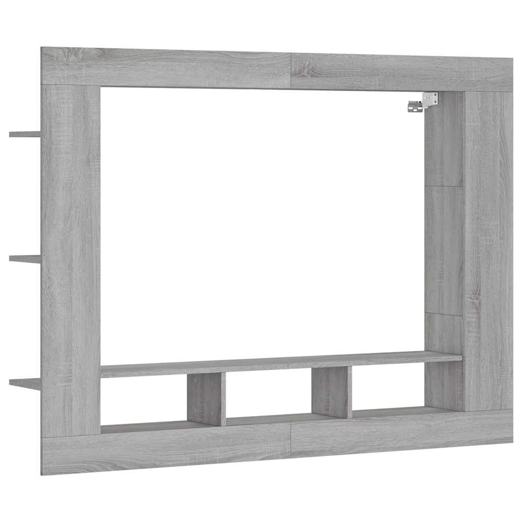 tv-møbel 152x22x113 cm konstrueret træ grå sonoma-eg