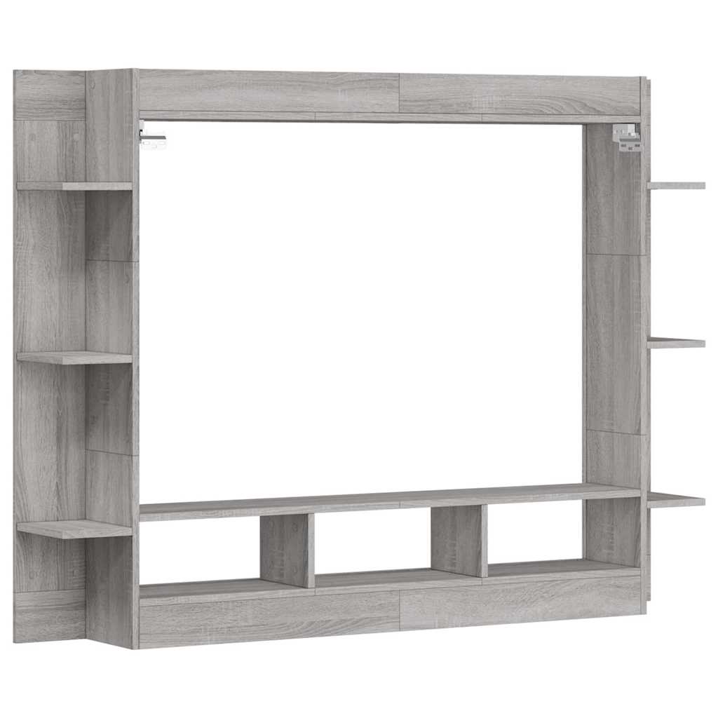 tv-møbel 152x22x113 cm konstrueret træ grå sonoma-eg