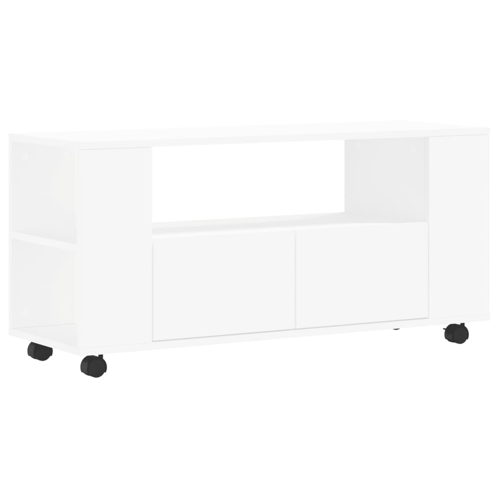 tv-bord 102x34,5x43 cm konstrueret træ hvid