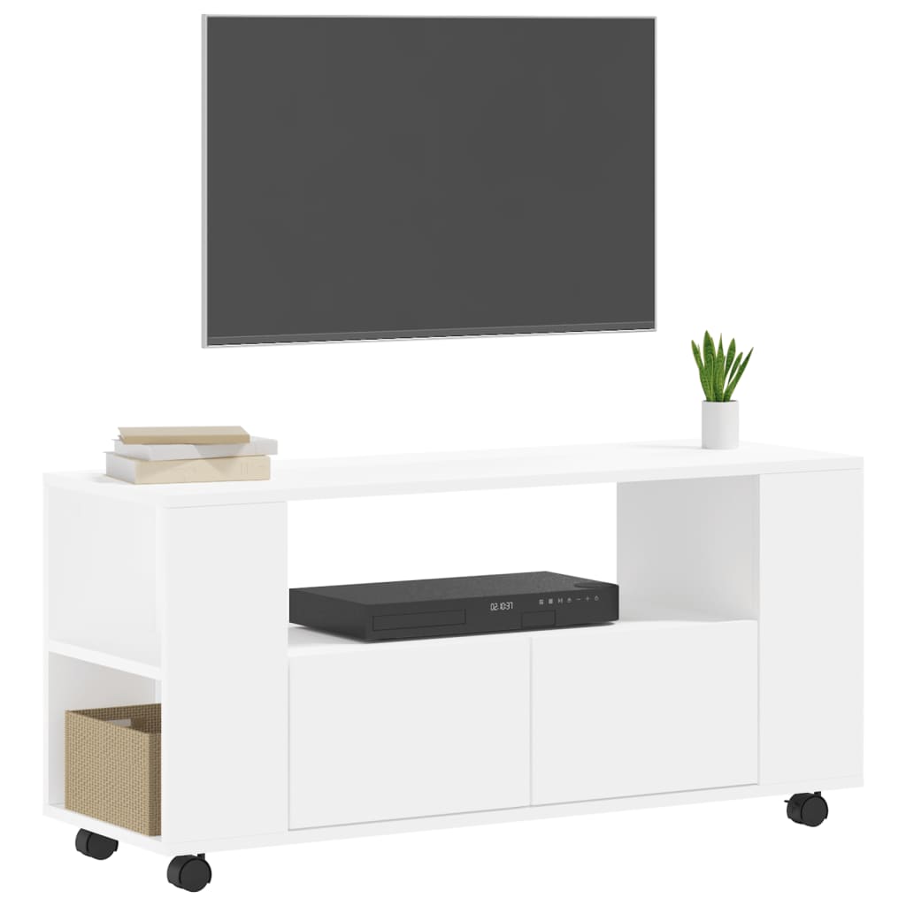 tv-bord 102x34,5x43 cm konstrueret træ hvid