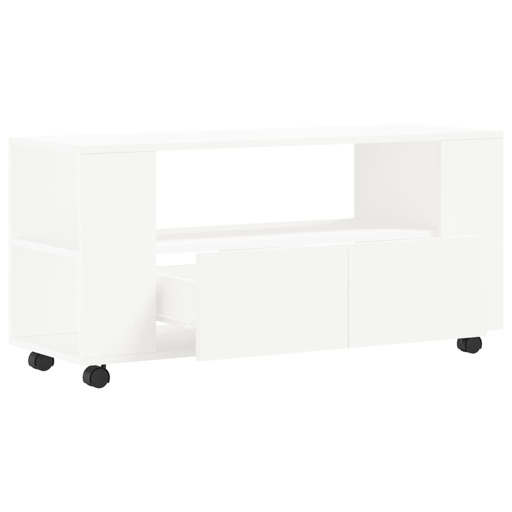 tv-bord 102x34,5x43 cm konstrueret træ hvid