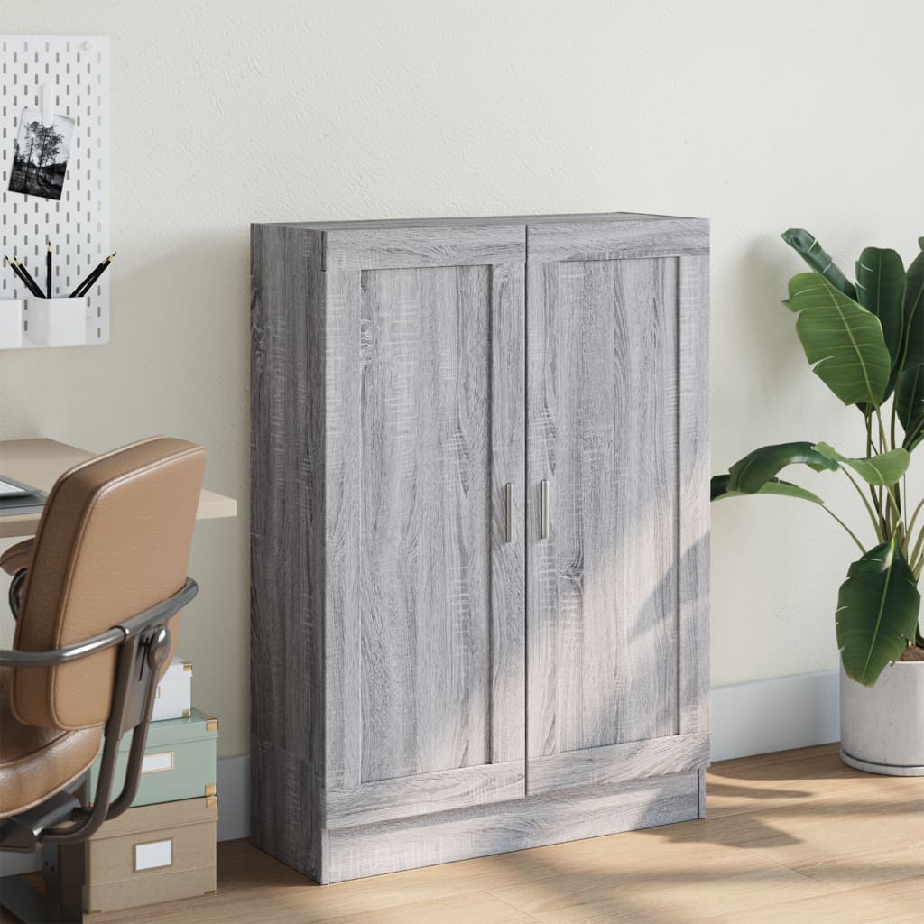 bogskab 82,5x30,5x115 cm konstrueret træ grå sonoma-eg