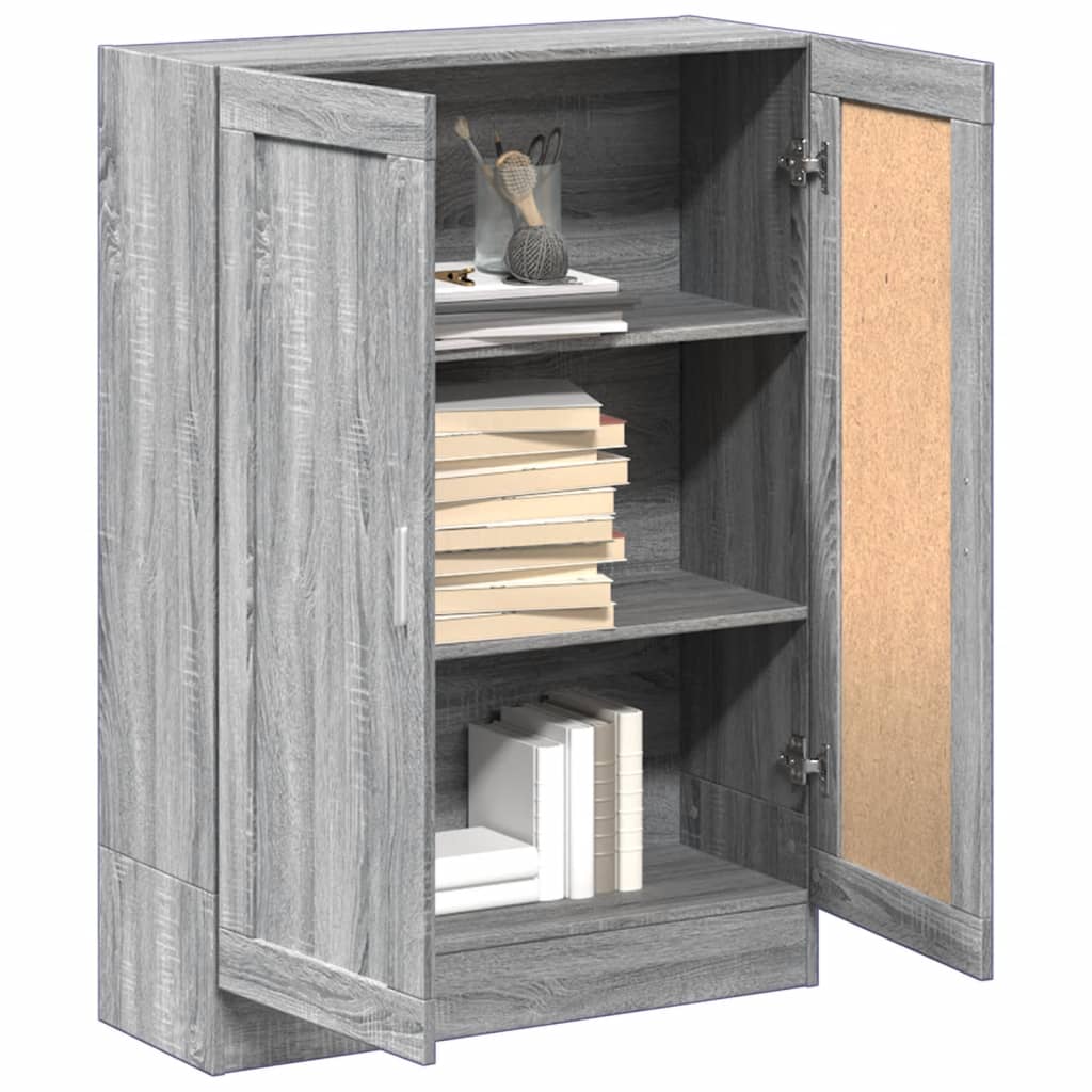 bogskab 82,5x30,5x115 cm konstrueret træ grå sonoma-eg