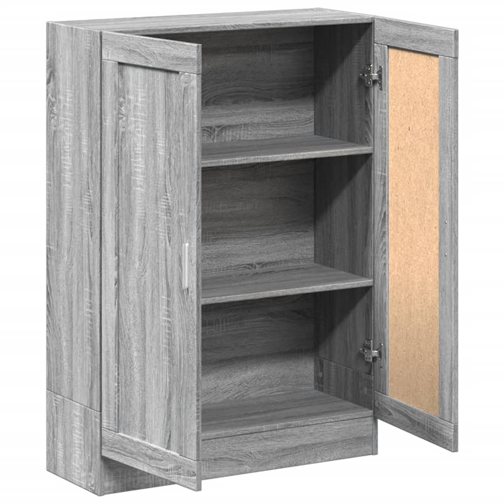 bogskab 82,5x30,5x115 cm konstrueret træ grå sonoma-eg