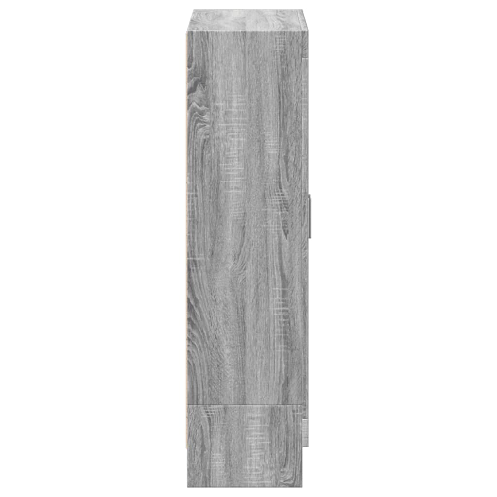 bogskab 82,5x30,5x115 cm konstrueret træ grå sonoma-eg