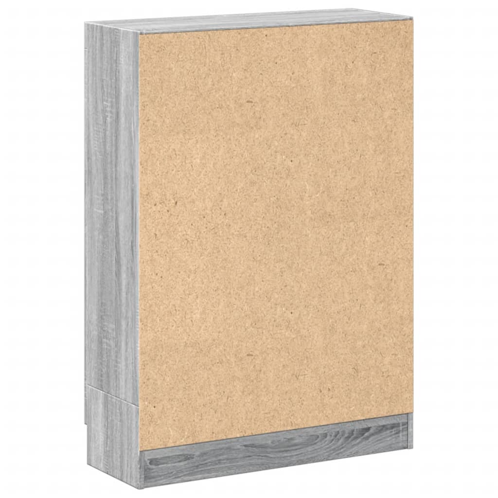 bogskab 82,5x30,5x115 cm konstrueret træ grå sonoma-eg