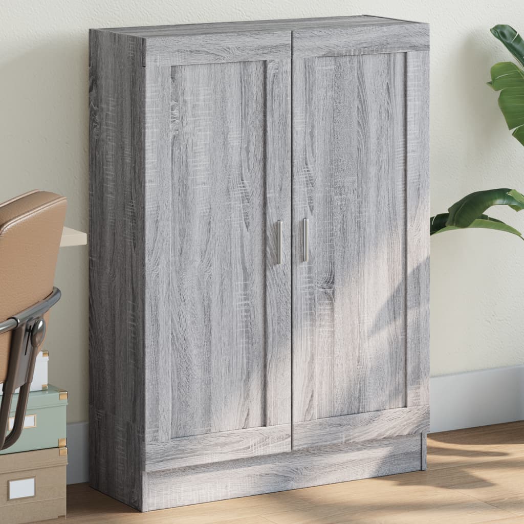 bogskab 82,5x30,5x115 cm konstrueret træ grå sonoma-eg